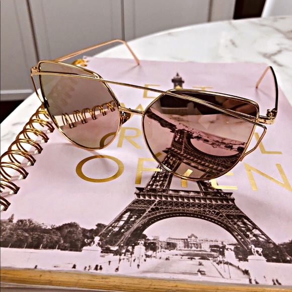 Rose Gold Cat Eye Sunglasses - Picture 4 of 4